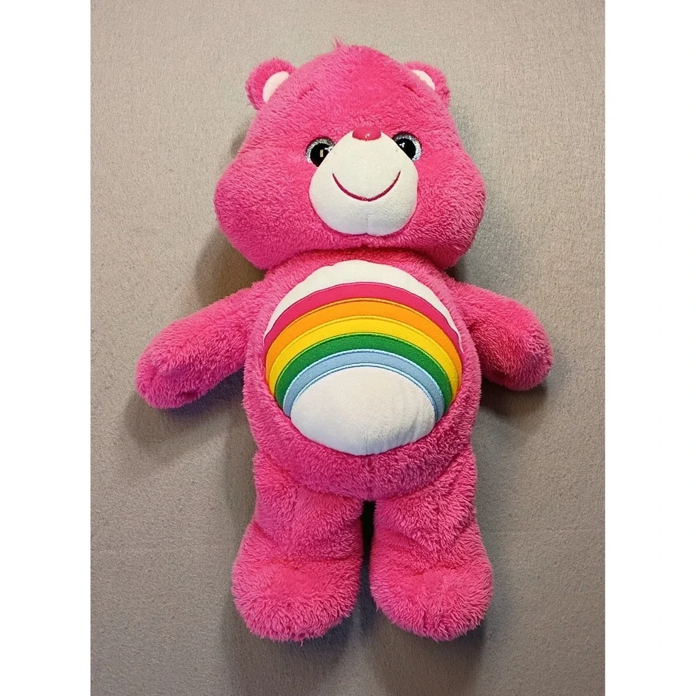Care‎ Bears Cheer Bear Plush 2018 Pink Rainbow 19" Long - Picture 2 of 8